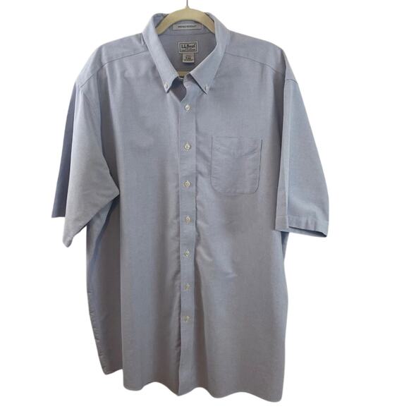 L.L. Bean Blue Wrinkle Resistant Button-Down Shirt Size XXL (18 Tall) - Picture 1 of 10